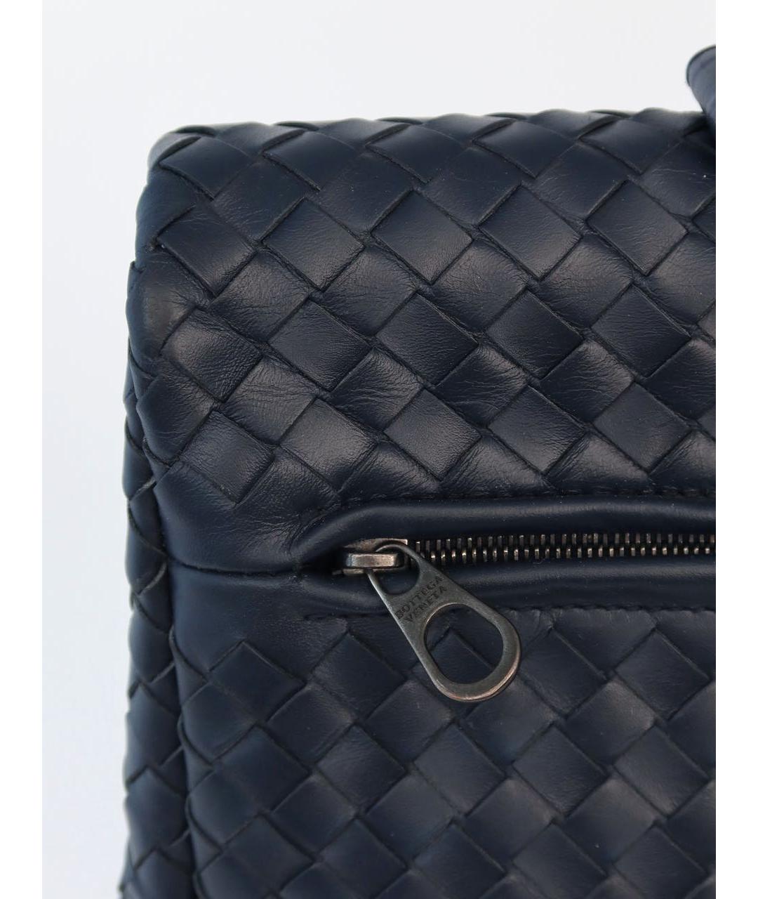 BOTTEGA VENETA Темно-синий кожаный портфель, фото 7