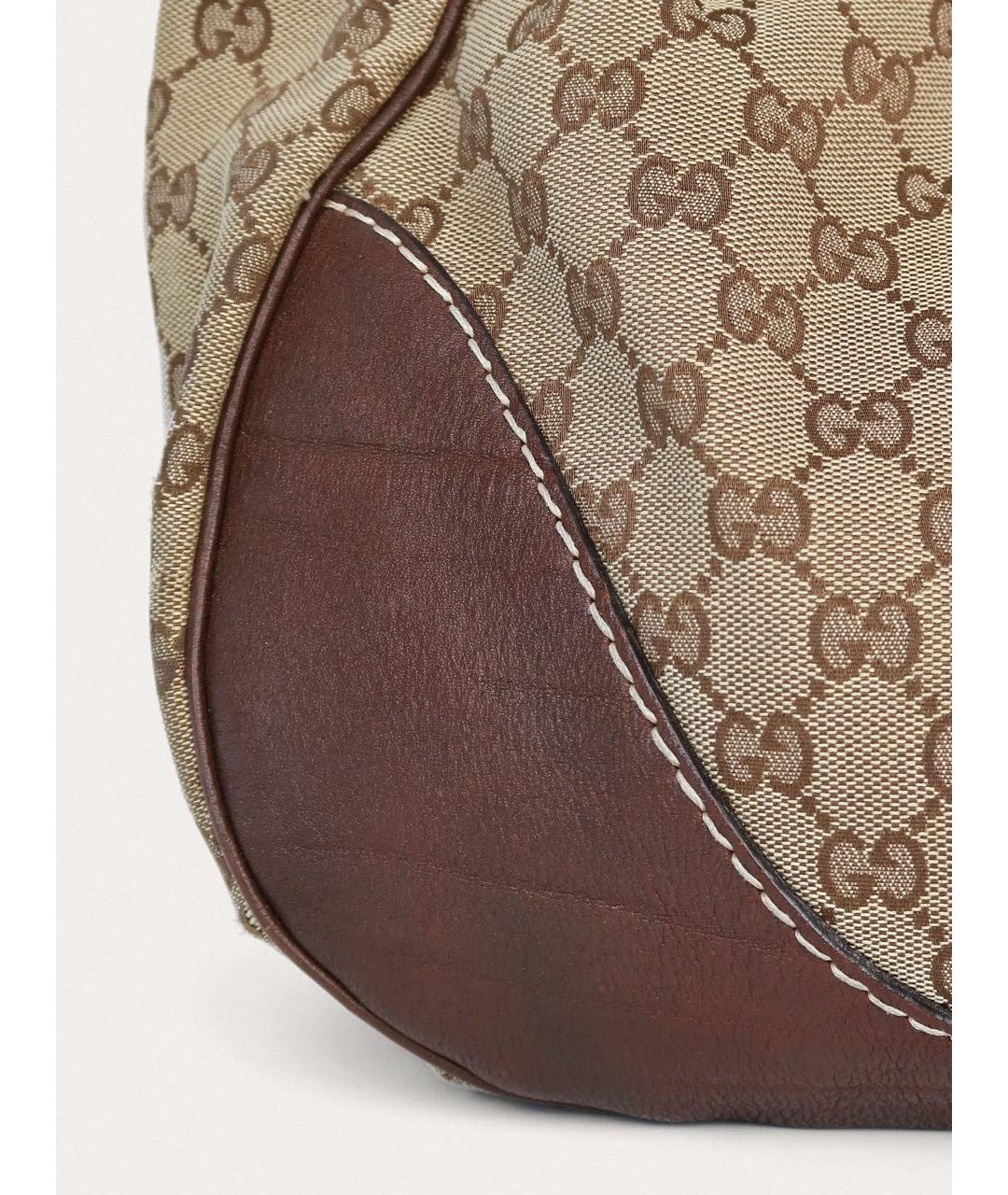 GUCCI Бежевая тканевая сумка через плечо, фото 6