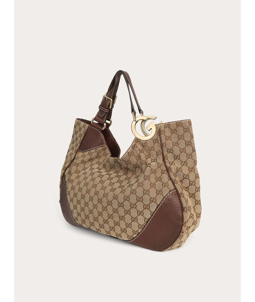GUCCI Бежевая тканевая сумка через плечо, фото 2