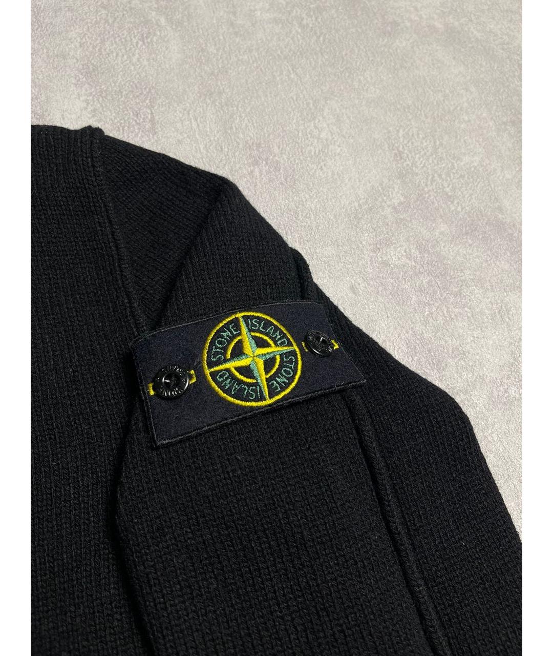 STONE ISLAND Черный шерстяной джемпер / свитер, фото 3