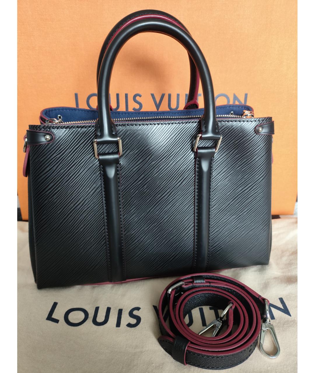 LOUIS VUITTON Черная кожаная сумка через плечо, фото 2