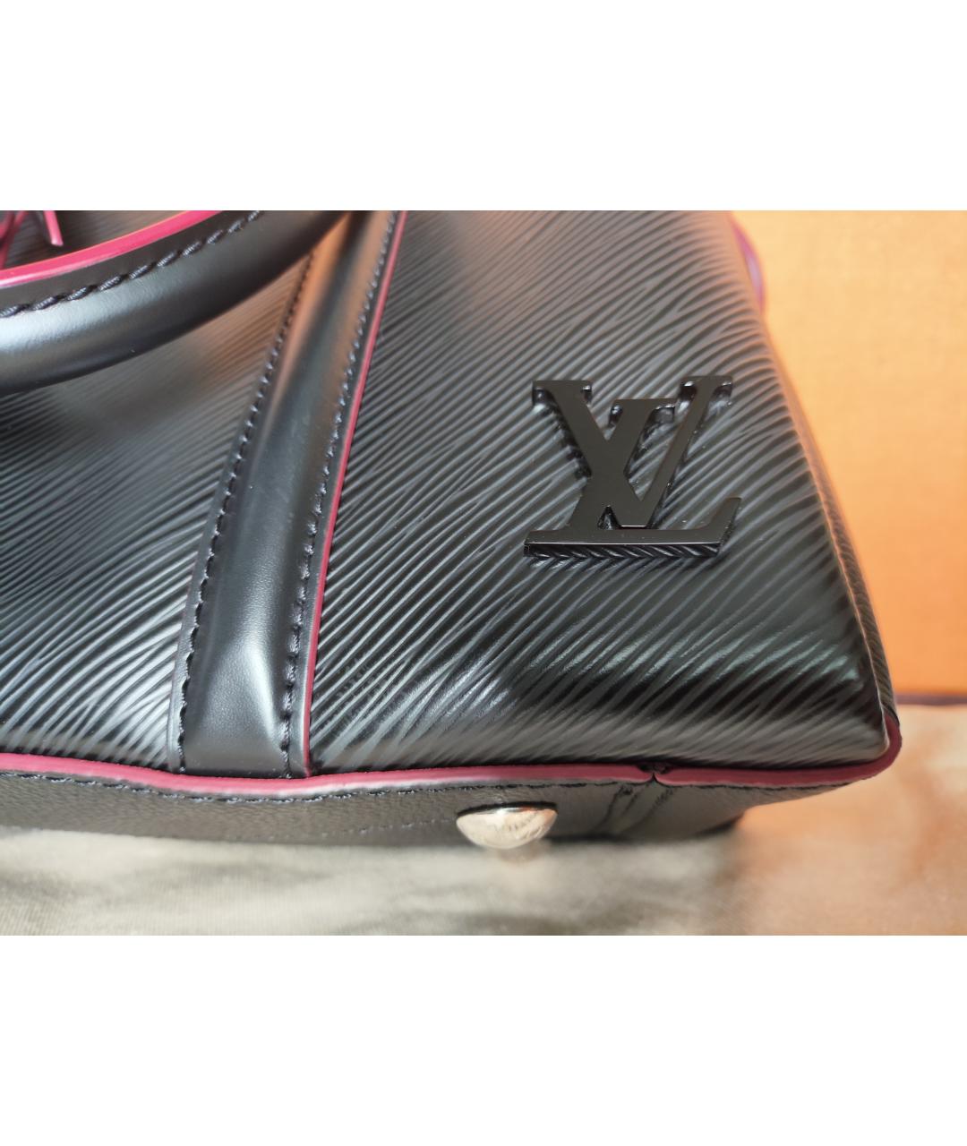 LOUIS VUITTON Черная кожаная сумка через плечо, фото 7