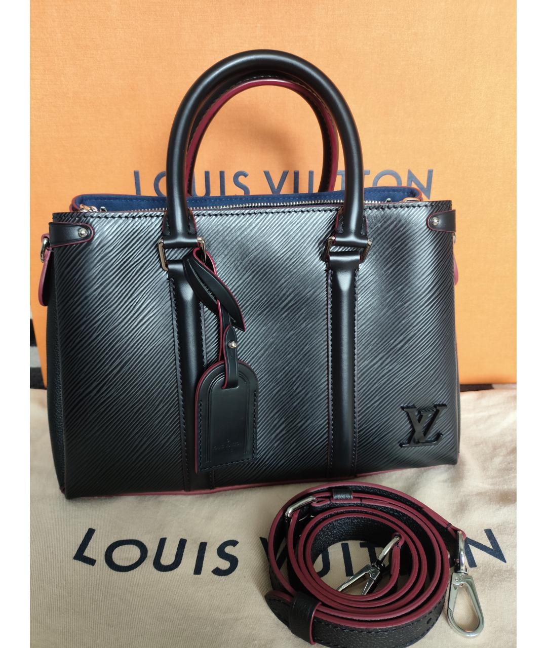 LOUIS VUITTON Черная кожаная сумка через плечо, фото 10