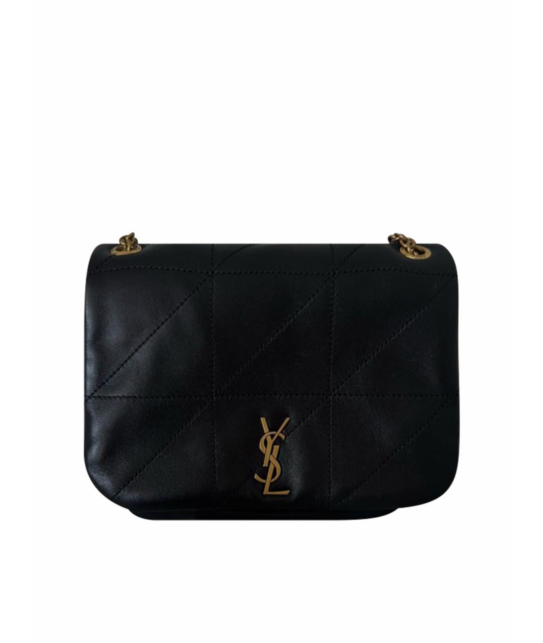 SAINT LAURENT Черная кожаная сумка через плечо, фото 1