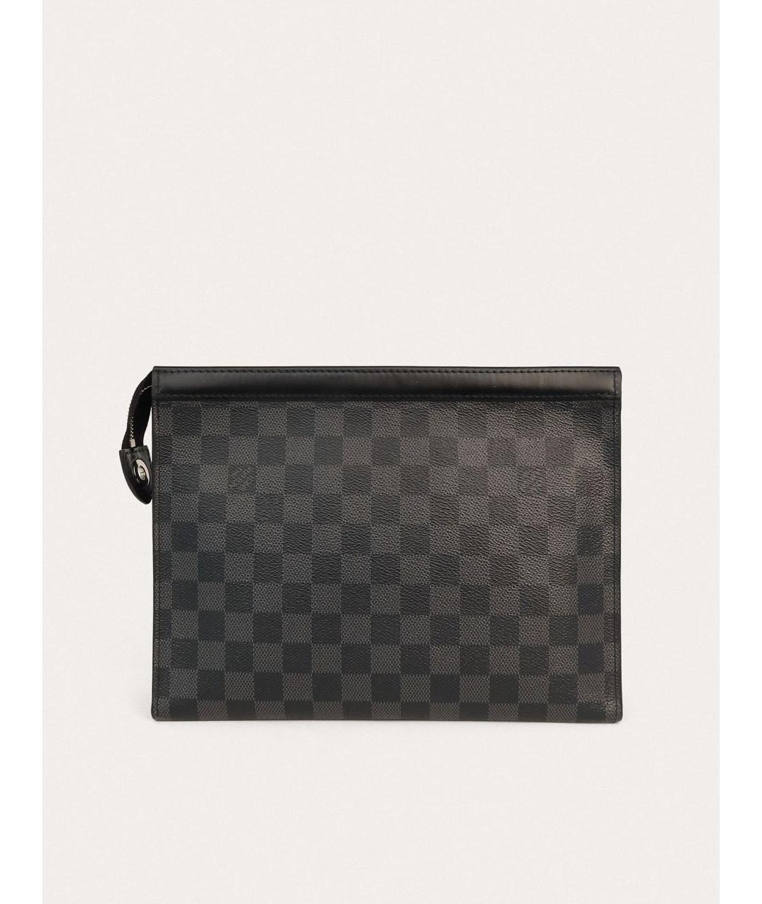 LOUIS VUITTON Черная кожаная папка для документов, фото 9