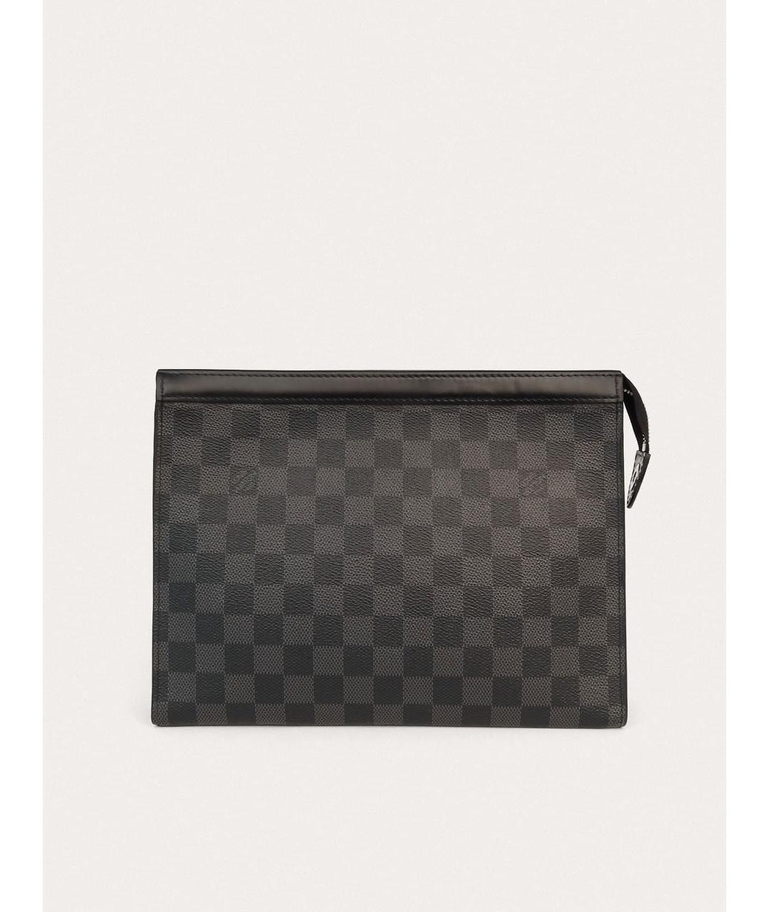 LOUIS VUITTON Черная кожаная папка для документов, фото 3