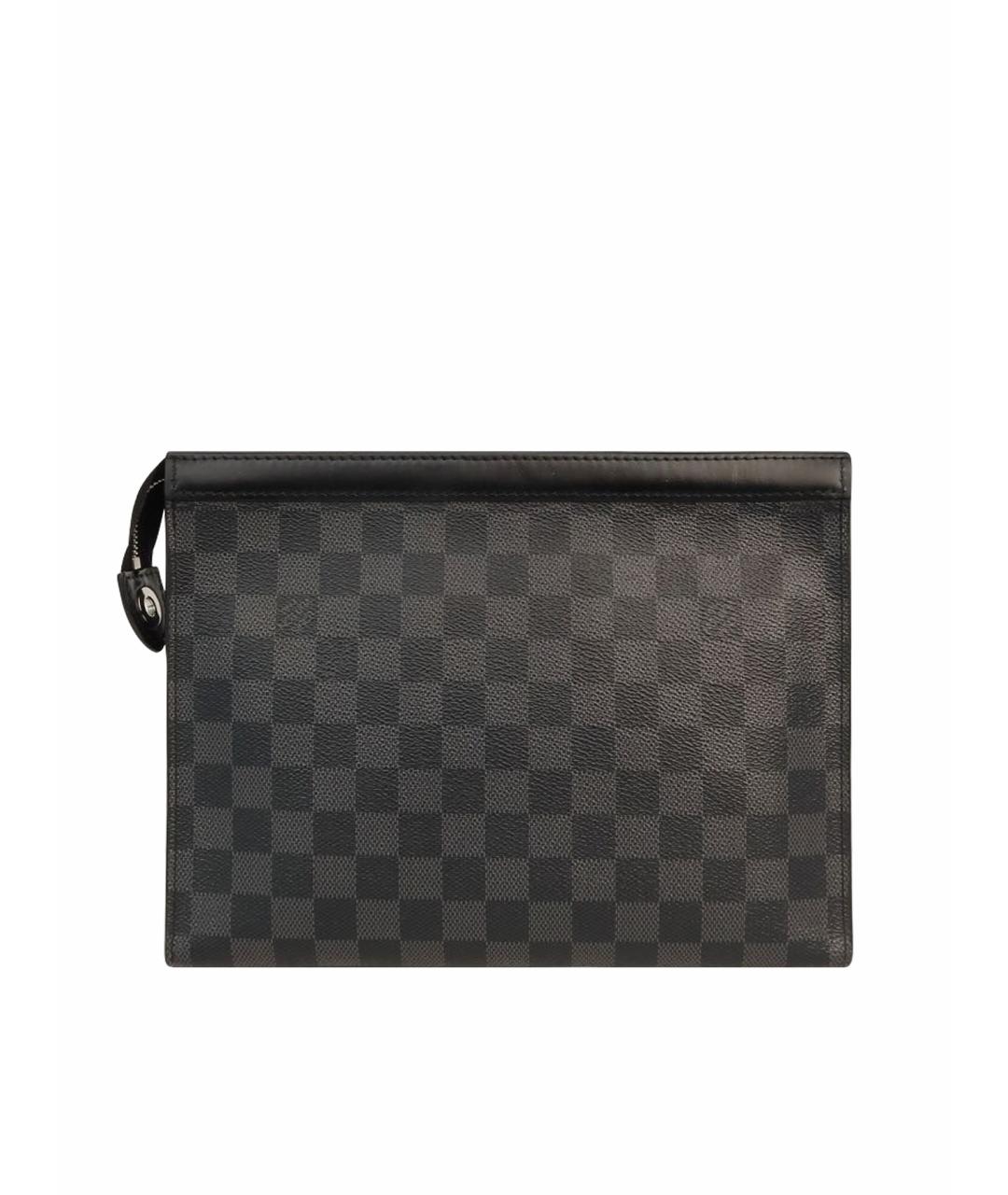 LOUIS VUITTON Черная кожаная папка для документов, фото 1