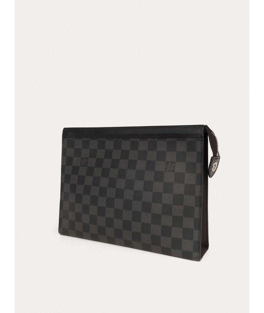 LOUIS VUITTON Черная кожаная папка для документов, фото 2