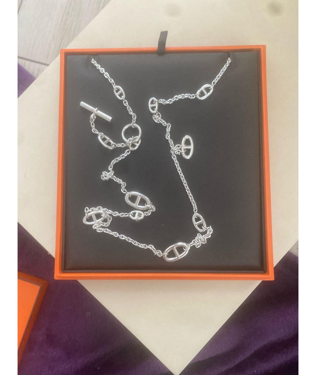 HERMES Серебряное серебряное колье, фото 3