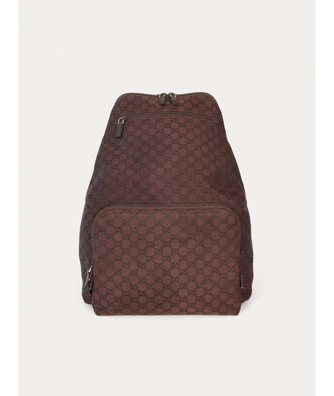 GUCCI Коричневый тканевый рюкзак, фото 9