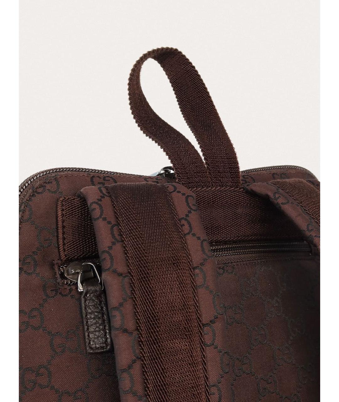 GUCCI Коричневый тканевый рюкзак, фото 7