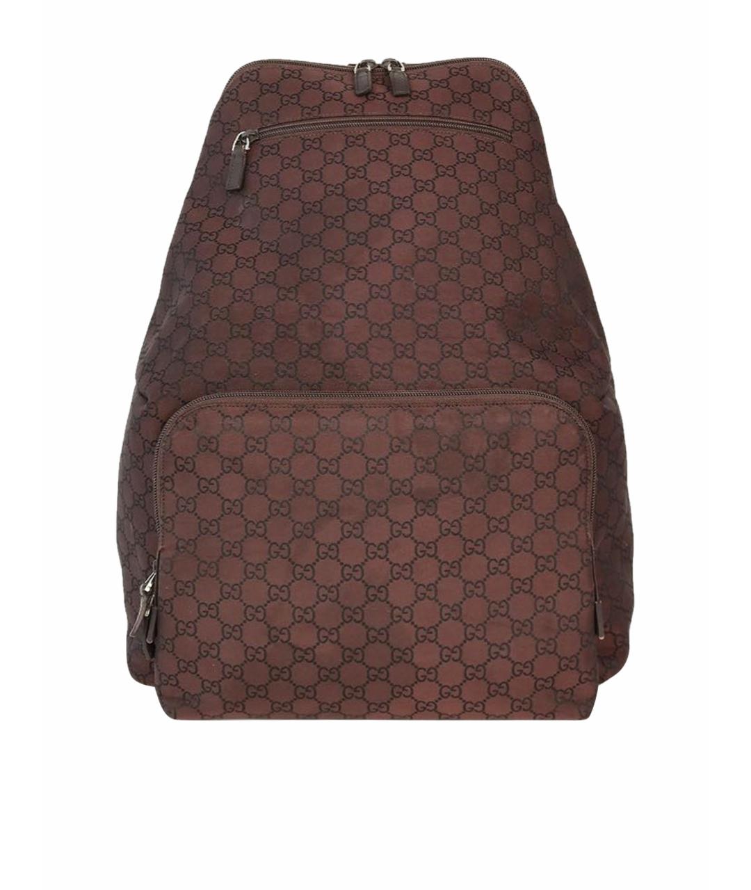 GUCCI Коричневый тканевый рюкзак, фото 1