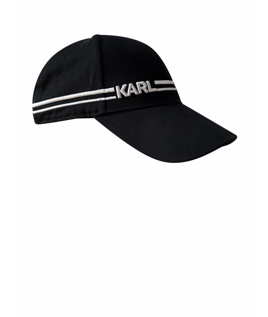 KARL LAGERFELD Черная хлопковая кепка/бейсболка, фото 1