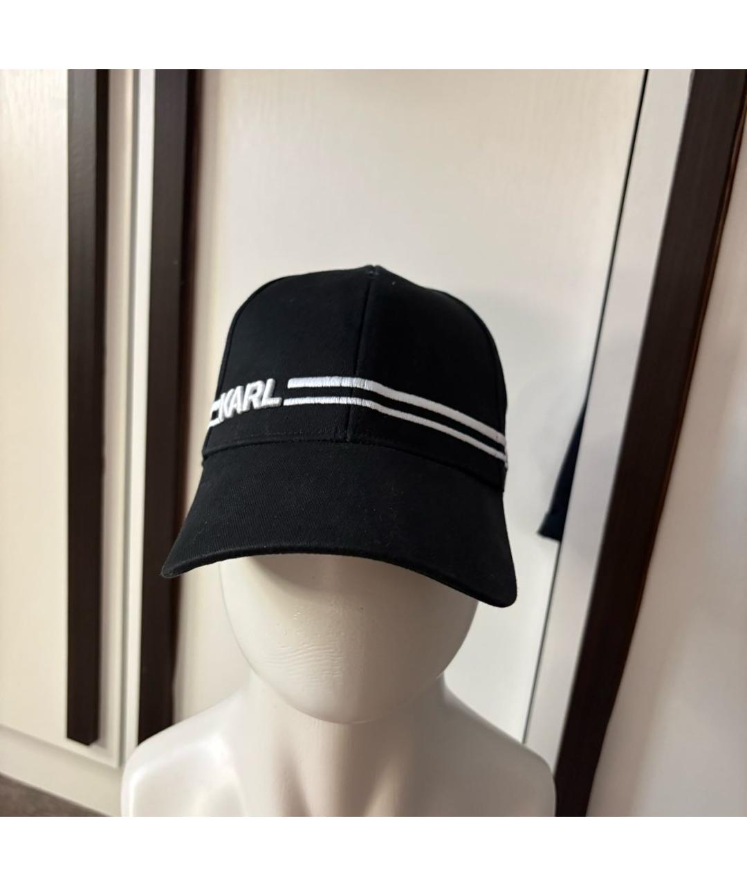 KARL LAGERFELD Черная хлопковая кепка/бейсболка, фото 2