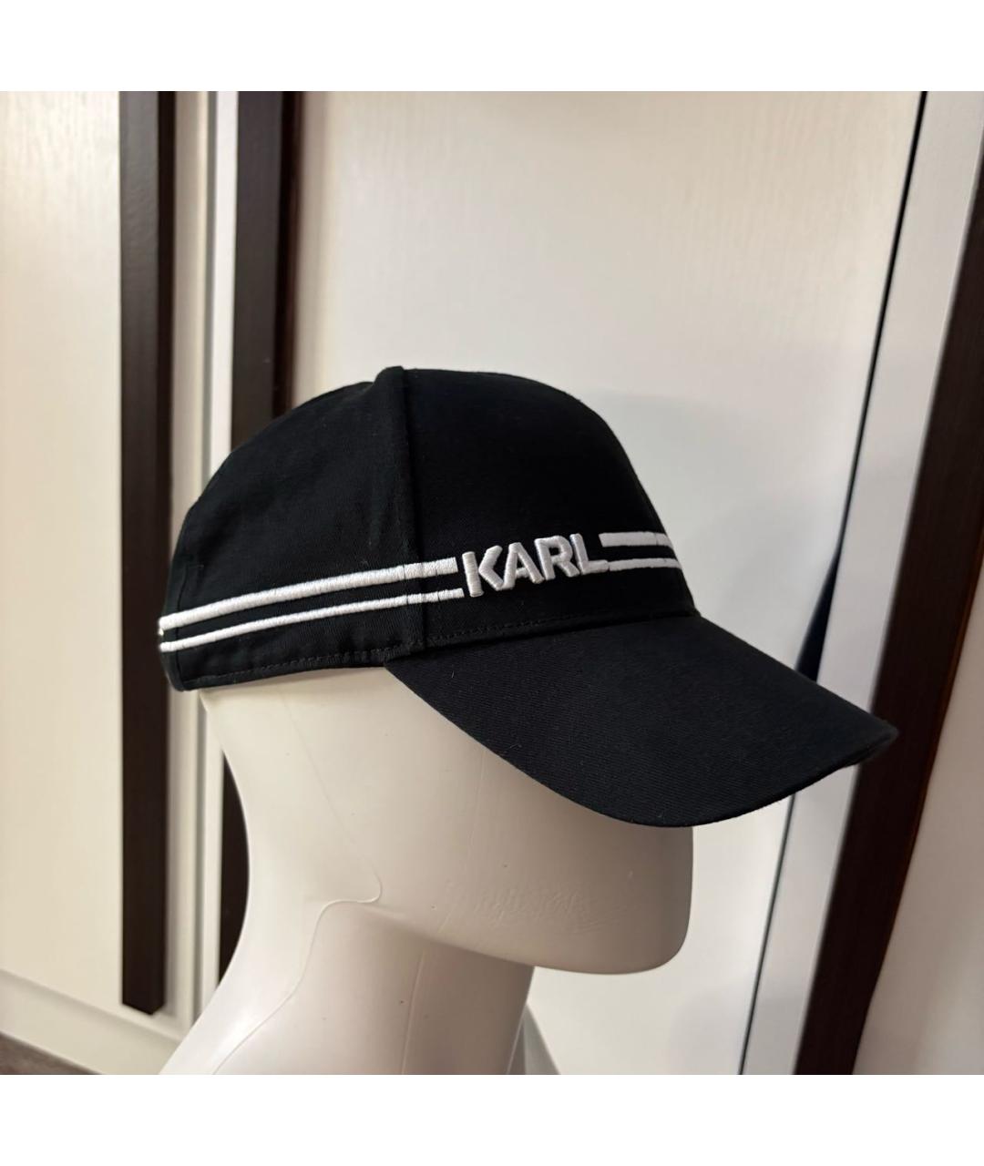 KARL LAGERFELD Черная хлопковая кепка/бейсболка, фото 5