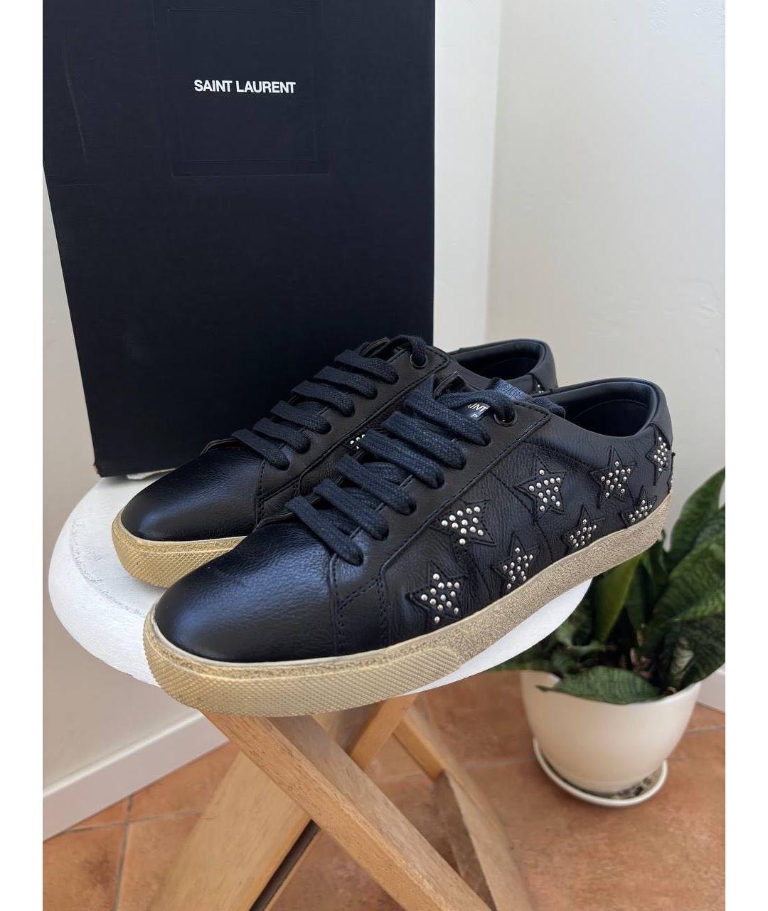 SAINT LAURENT Черные кожаные кеды, фото 5