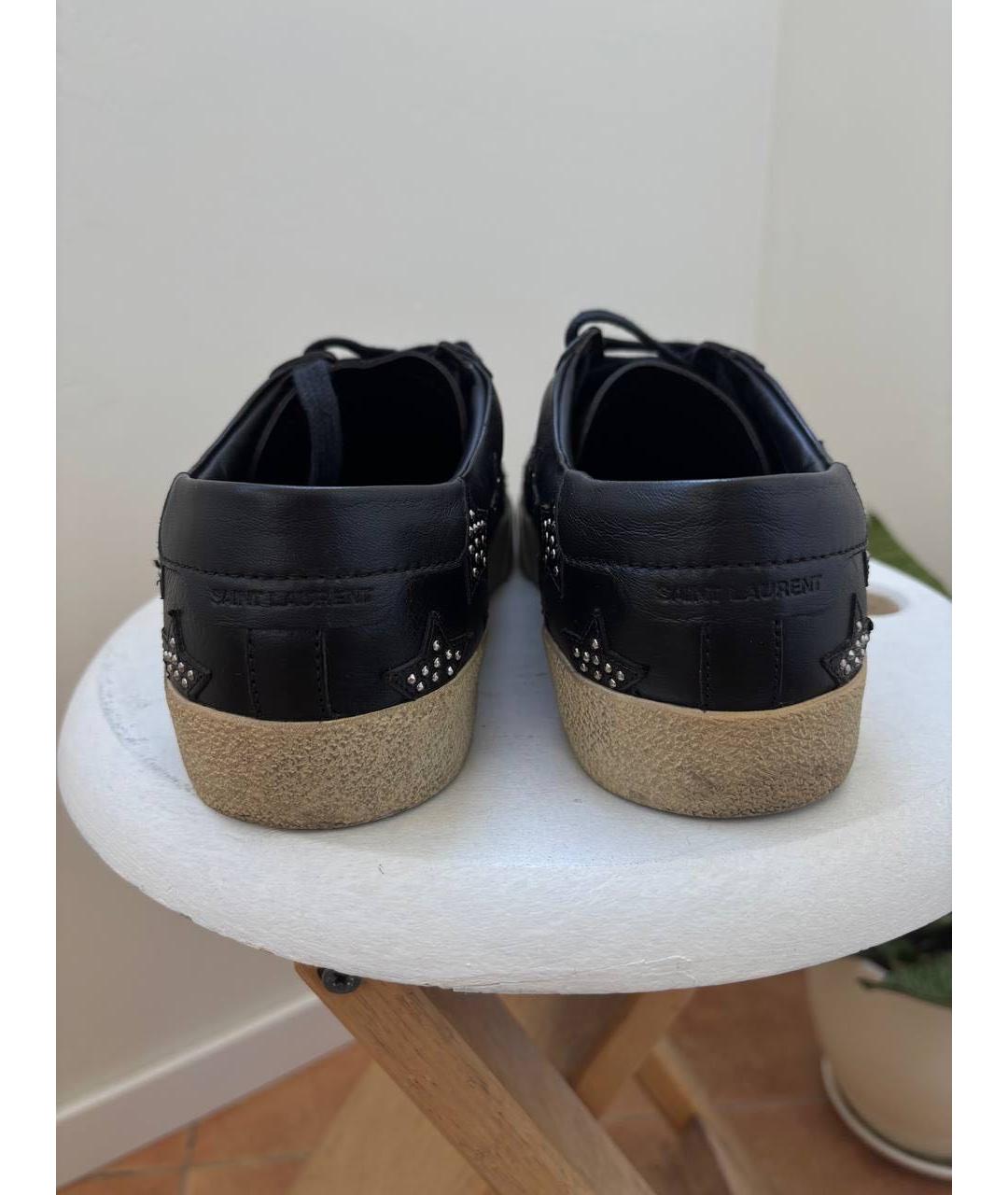 SAINT LAURENT Черные кожаные кеды, фото 4