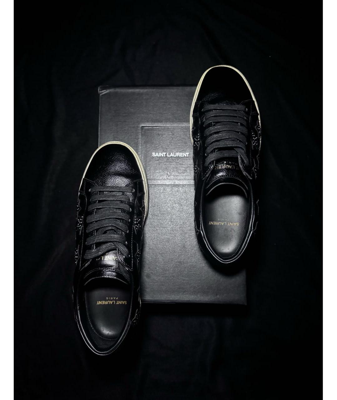 SAINT LAURENT Черные кожаные кеды, фото 3