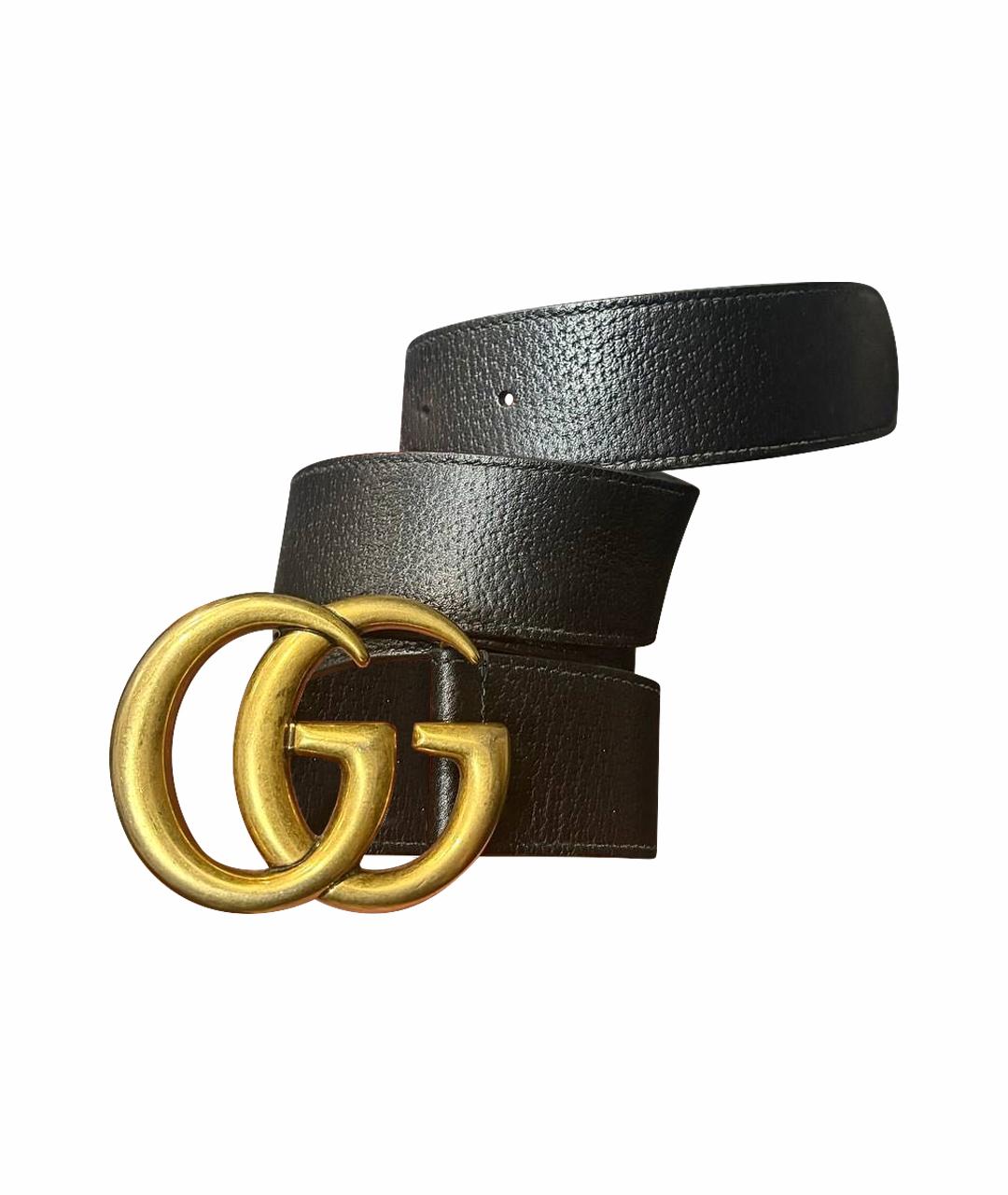 GUCCI Черный кожаный ремень, фото 1