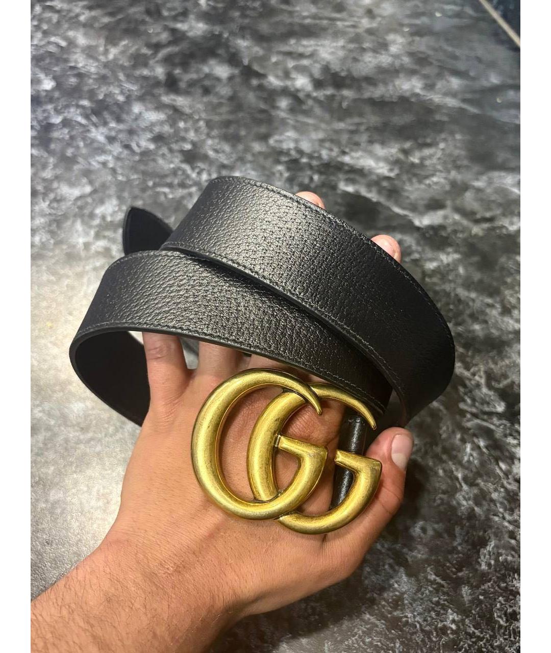 GUCCI Черный кожаный ремень, фото 2