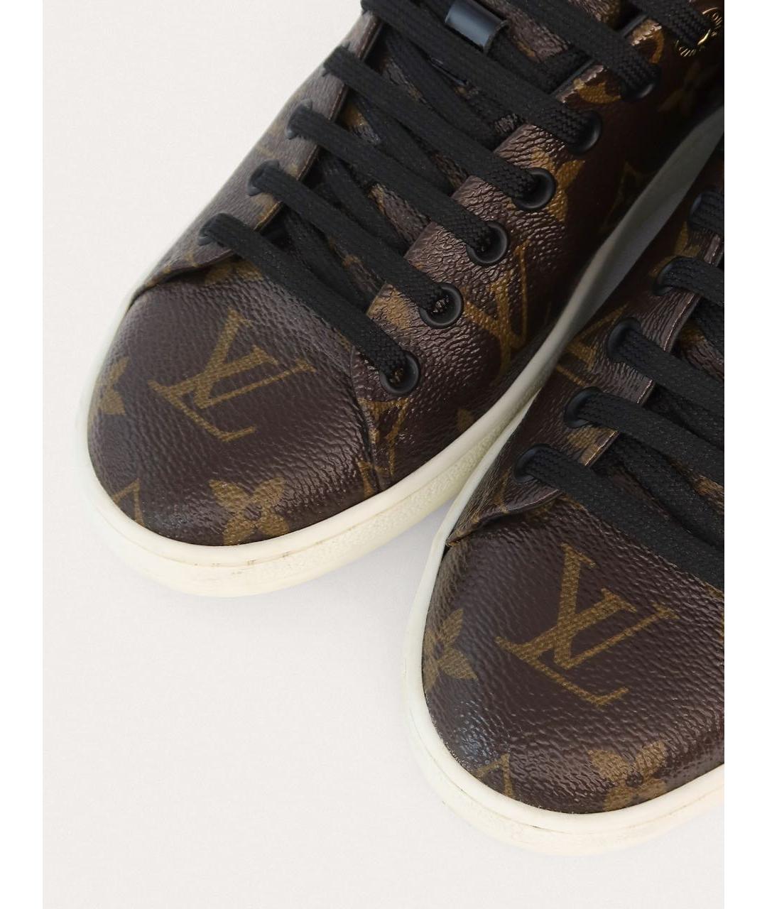 LOUIS VUITTON Коричневые кожаные кеды, фото 3