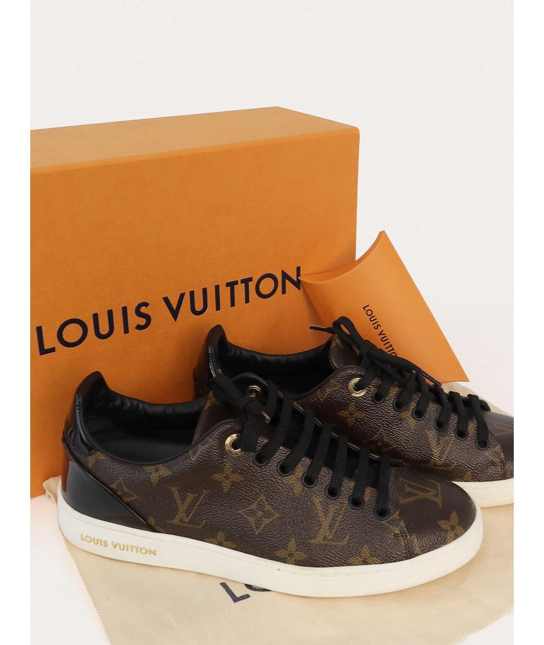 LOUIS VUITTON Коричневые кожаные кеды, фото 7