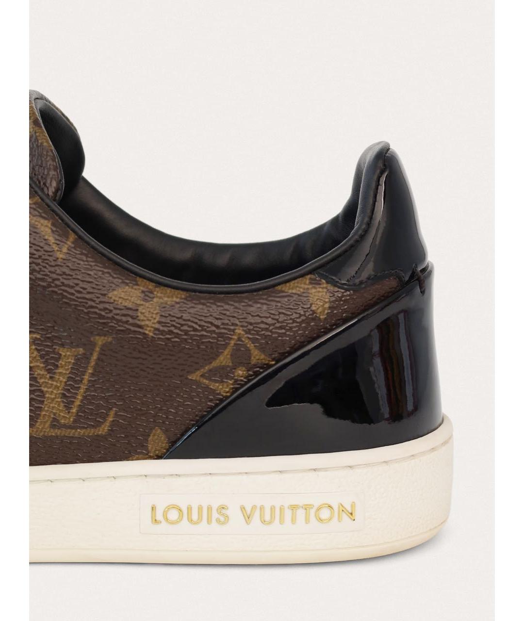 LOUIS VUITTON Коричневые кожаные кеды, фото 6