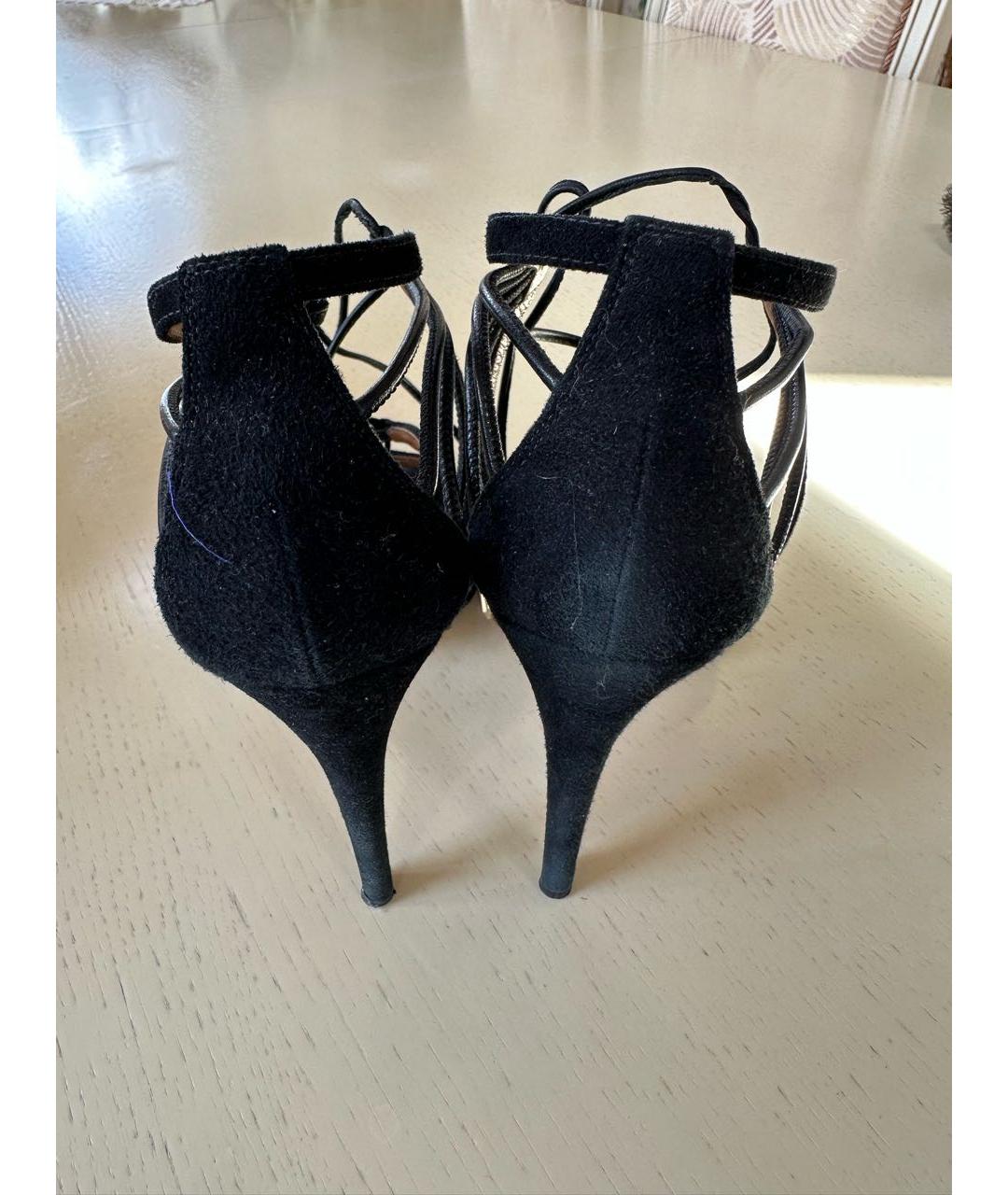 AQUAZZURA Черные замшевые босоножки, фото 4