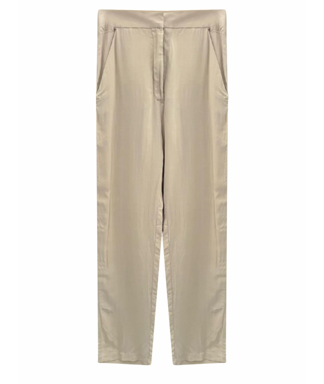 MM6 MAISON MARGIELA Бежевые хлопковые брюки широкие, фото 1