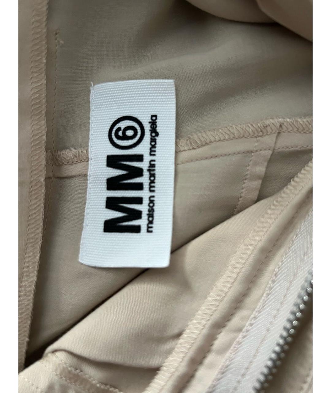 MM6 MAISON MARGIELA Бежевые хлопковые брюки широкие, фото 3