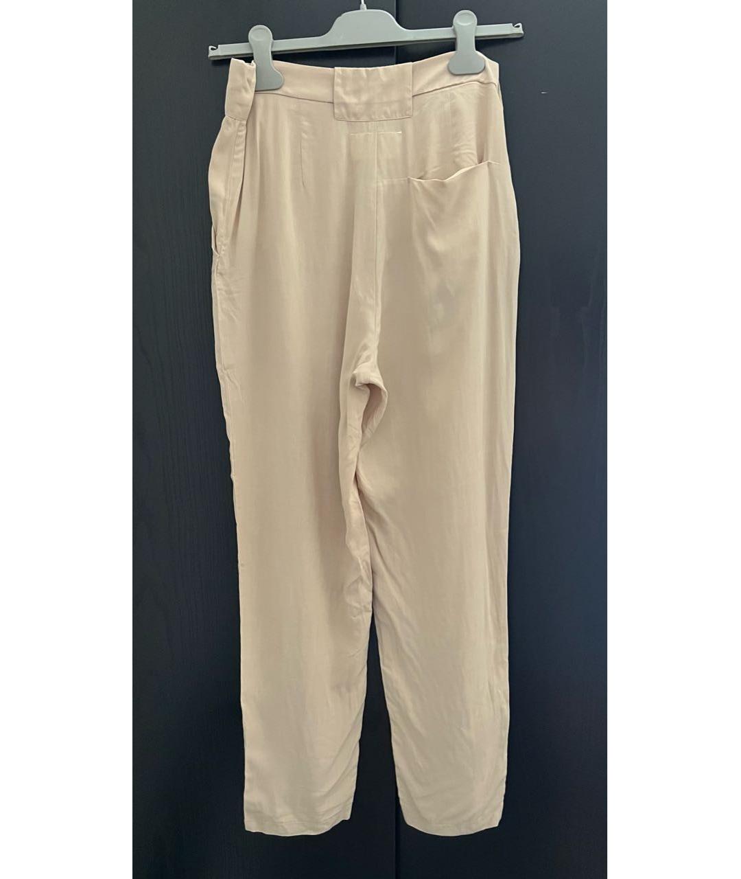 MM6 MAISON MARGIELA Бежевые хлопковые брюки широкие, фото 2