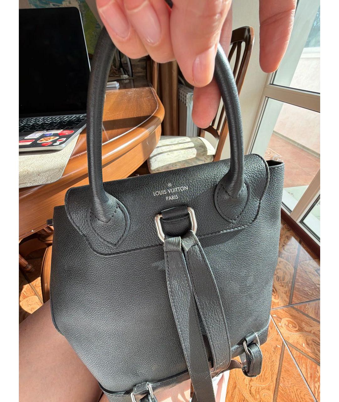 LOUIS VUITTON Черный кожаный рюкзак, фото 7