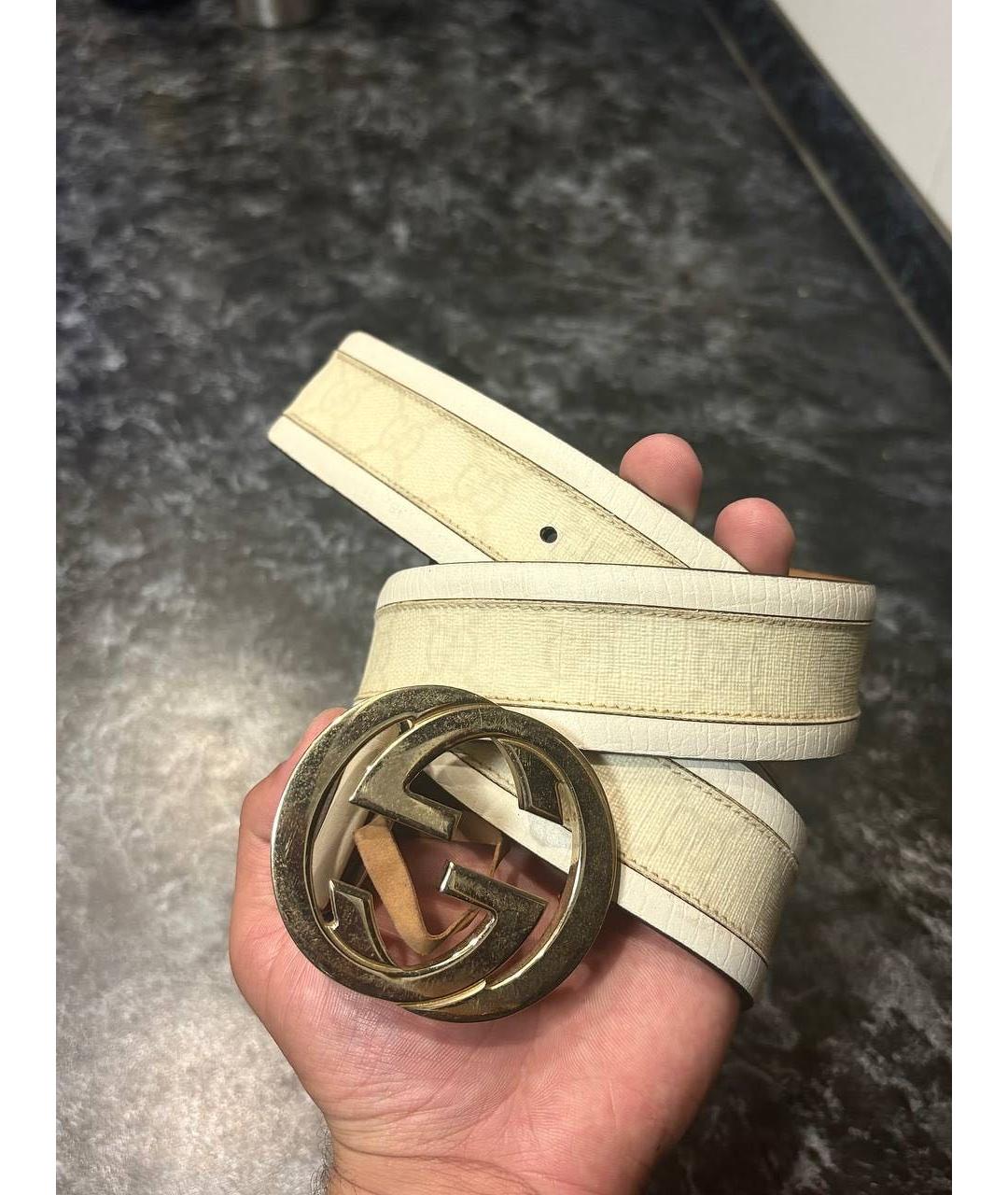 GUCCI Белый кожаный ремень, фото 4
