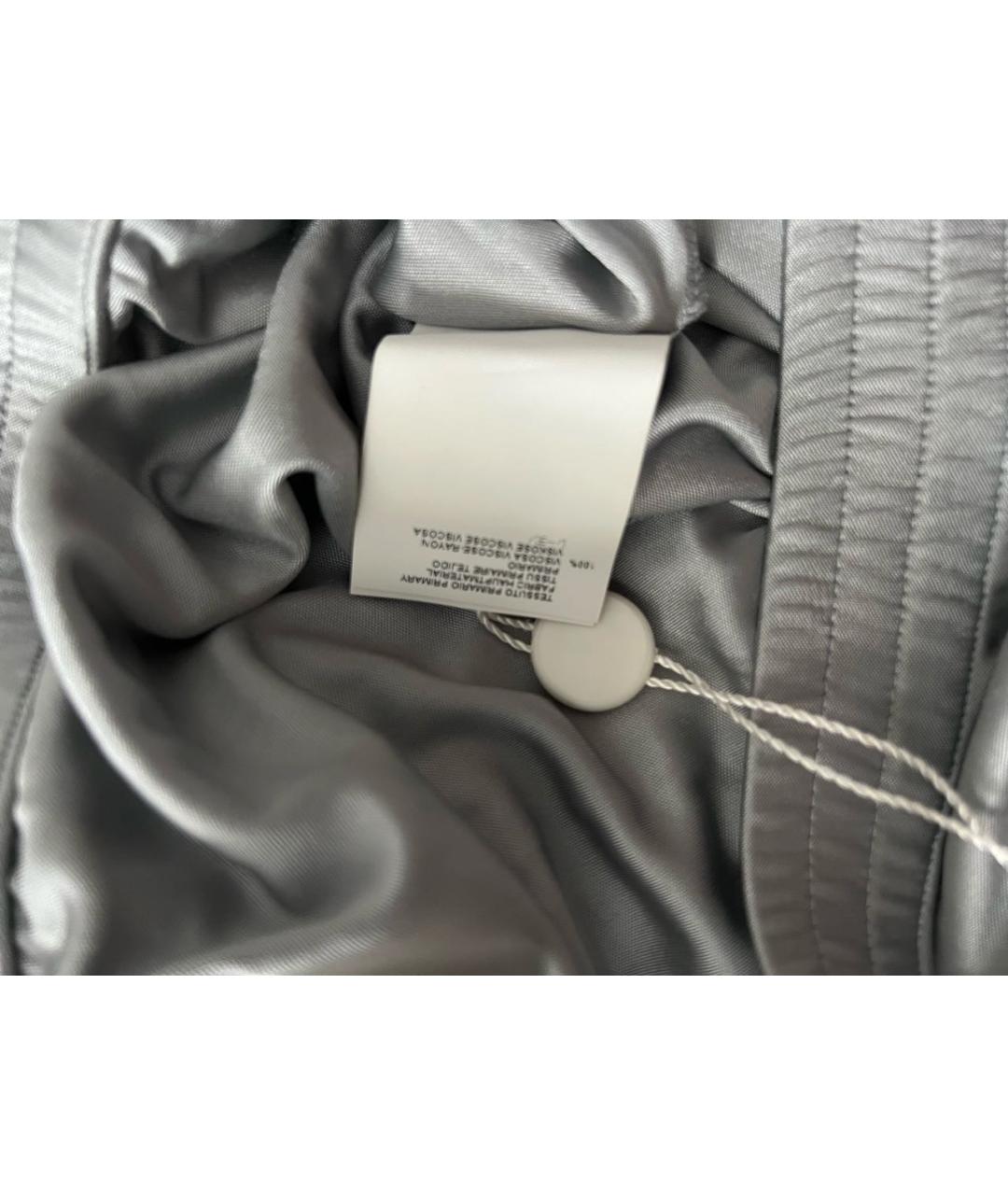 MM6 MAISON MARGIELA Серые вискозные брюки широкие, фото 6