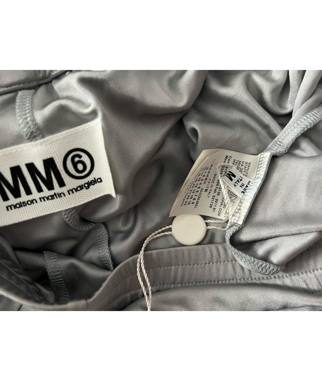 MM6 MAISON MARGIELA Серые вискозные брюки широкие, фото 4