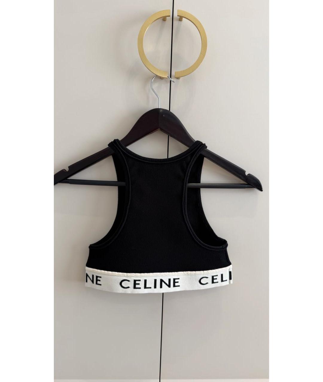 CELINE Черная хлопковая майка, фото 4
