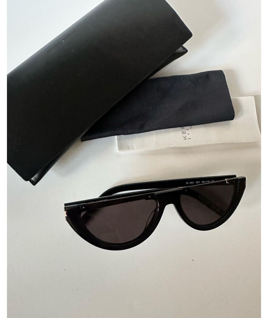SAINT LAURENT Черные пластиковые солнцезащитные очки, фото 4