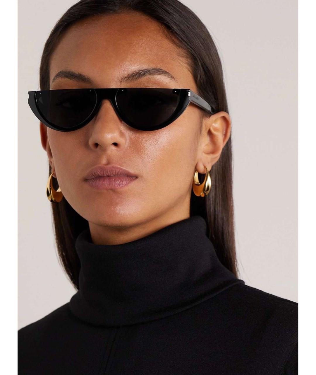 SAINT LAURENT Черные пластиковые солнцезащитные очки, фото 3