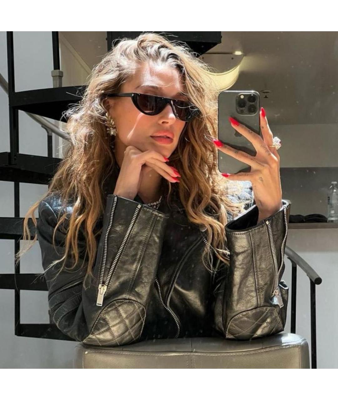 SAINT LAURENT Черные пластиковые солнцезащитные очки, фото 2