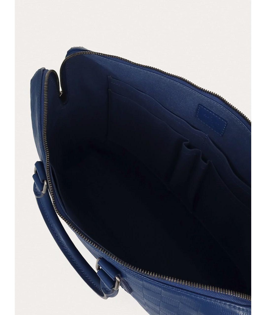LOUIS VUITTON Синий кожаный портфель, фото 4