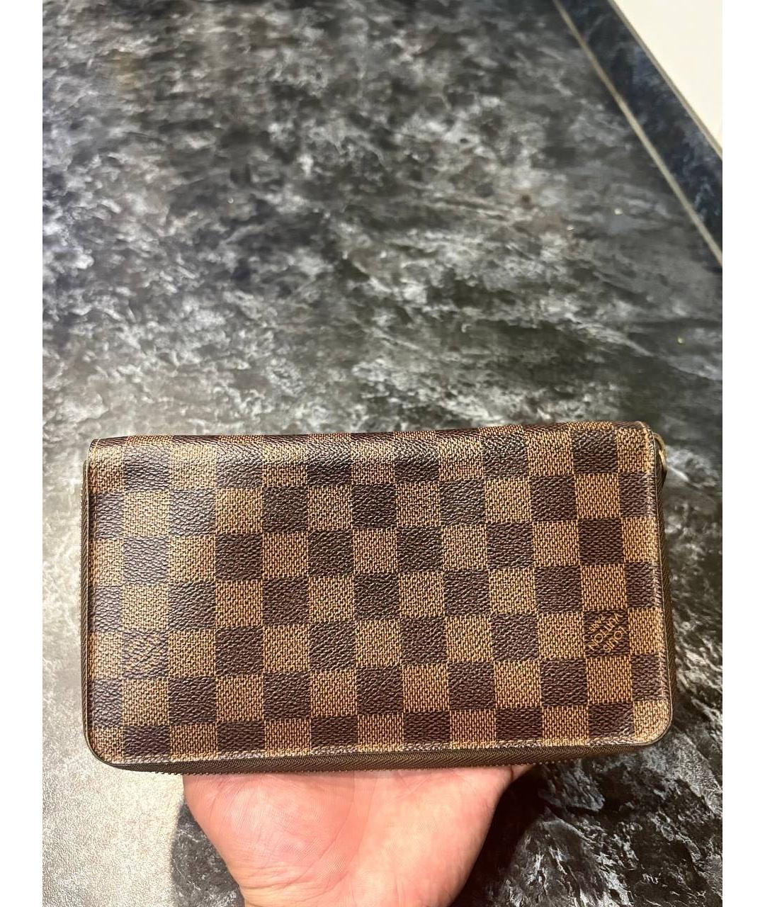 LOUIS VUITTON Коричневый кожаный кошелек, фото 2
