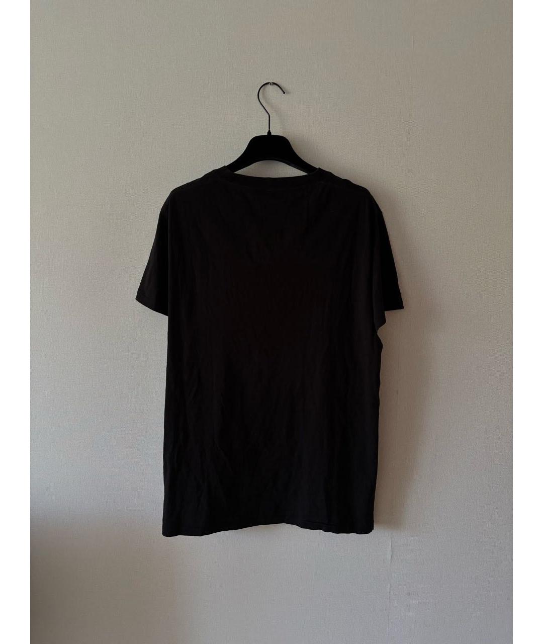 SAINT LAURENT Черная хлопковая футболка, фото 2