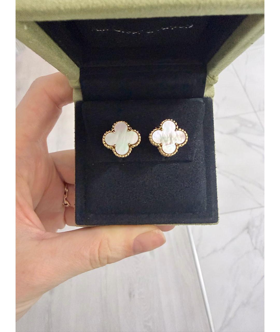VAN CLEEF & ARPELS Белые серьги из желтого золота, фото 6