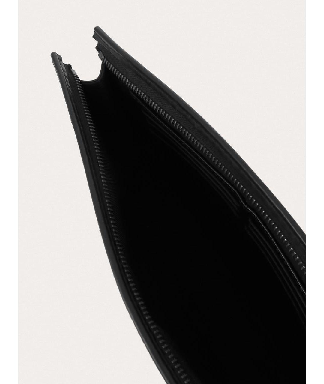 LOUIS VUITTON Черная кожаная папка для документов, фото 4