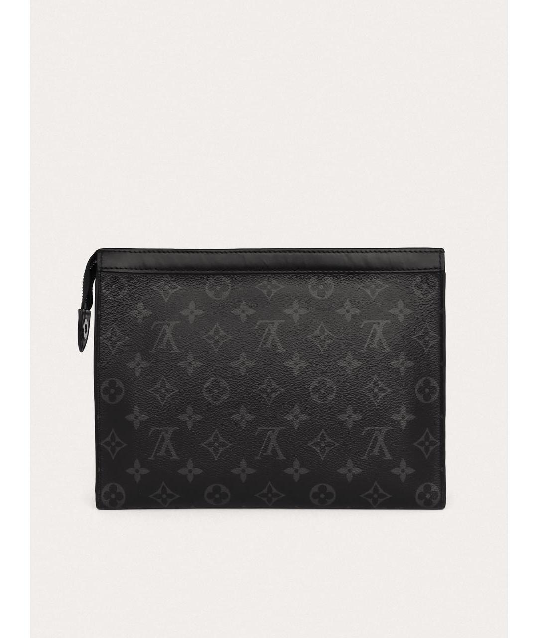 LOUIS VUITTON Черная кожаная папка для документов, фото 3