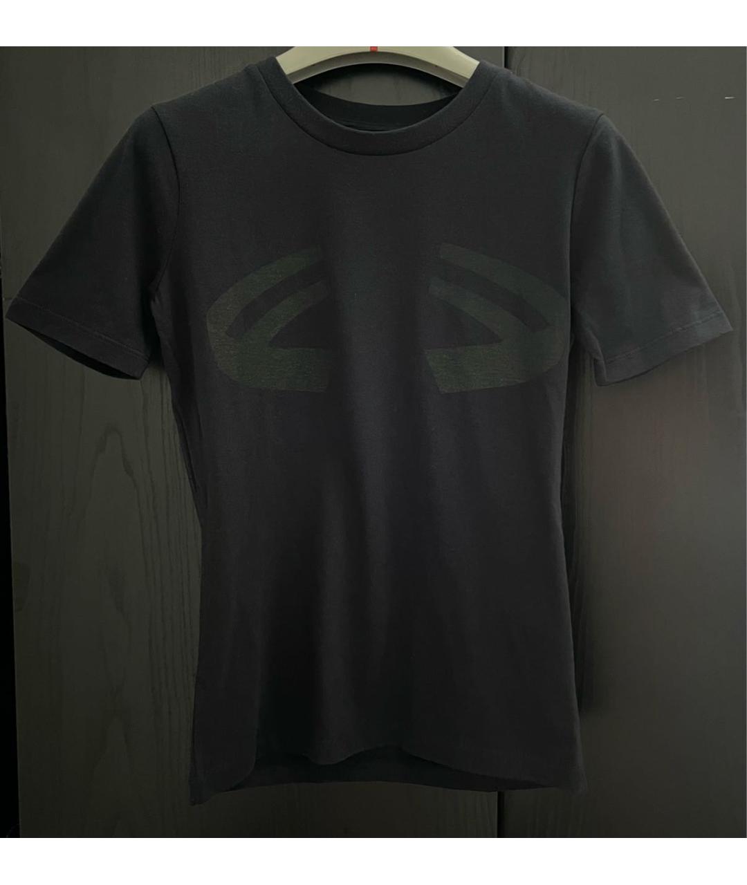 HELMUT LANG Темно-синяя хлопковая футболка, фото 5