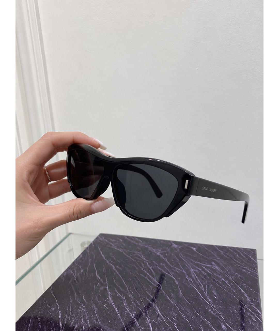 SAINT LAURENT Черные пластиковые солнцезащитные очки, фото 5
