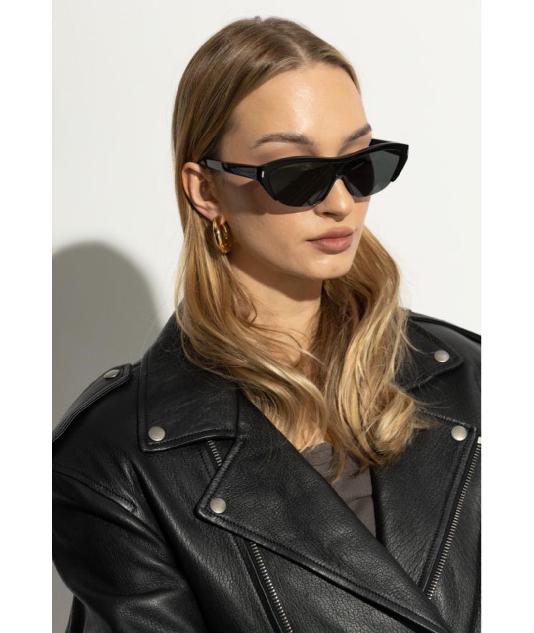 SAINT LAURENT Черные пластиковые солнцезащитные очки, фото 3