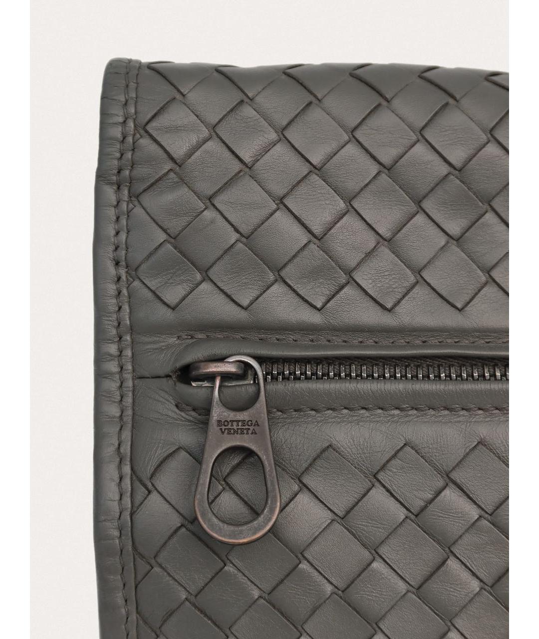 BOTTEGA VENETA Серый кожаный портфель, фото 5