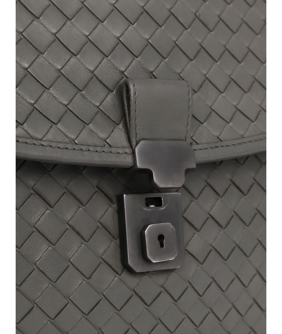 BOTTEGA VENETA Серый кожаный портфель, фото 6